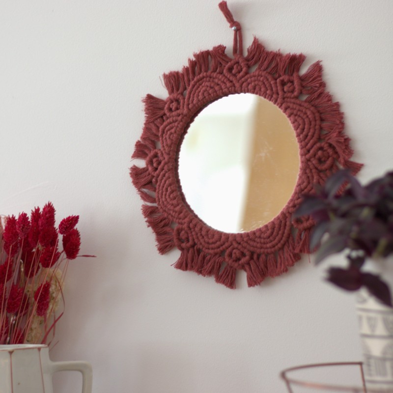 Miroir pinson macramé artisanal décoration